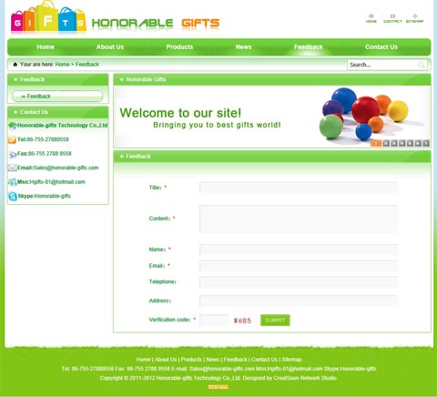 Honorable-gifts Technology Co.,Ltd网站效果截图